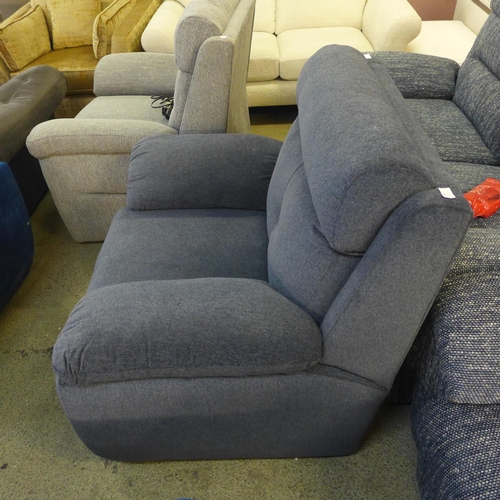 1505 - A blue upholstered large armchair