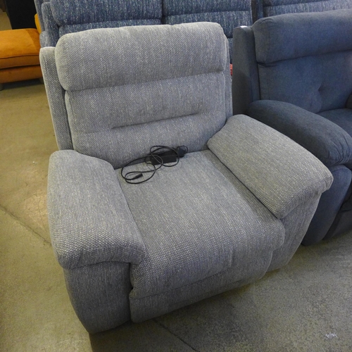 1506 - A grey textured weave upholstered electric reclining armchair