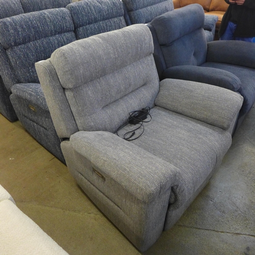 1506 - A grey textured weave upholstered electric reclining armchair