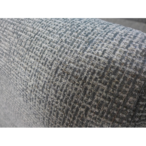 1525 - A grey flecked textured weave upholstered electric reclining three seater sofa and static two seater... 