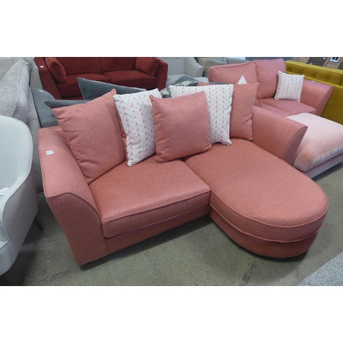 1526 - A bubblegum textured weave scatter back LHF/RHF corner sofa/chaise