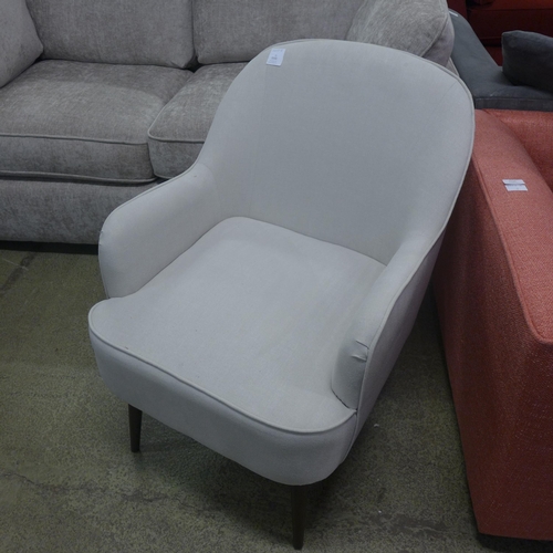 1530 - A 'cloud' upholstered side chair on dark oak legs