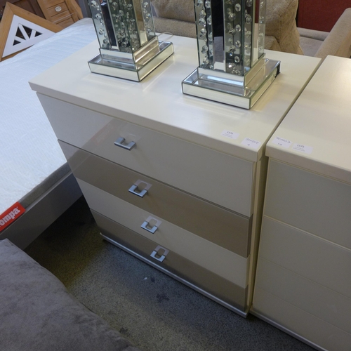 1576 - A white and grey four drawer chest of drawers * this lot is subject to VAT