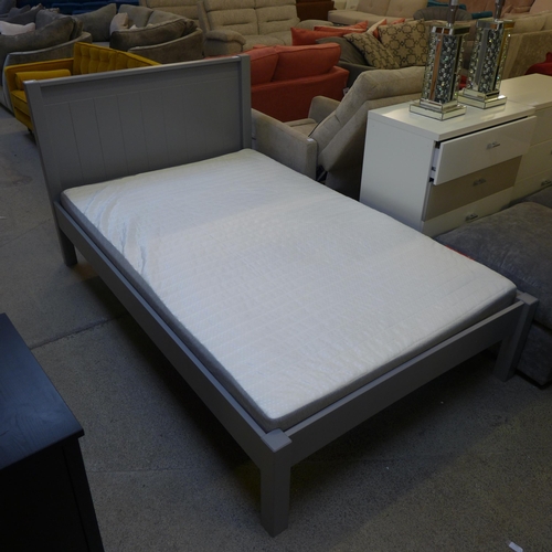 1578 - A grey painted small double ¾ bed frame and mattress * this lot is subject to VAT