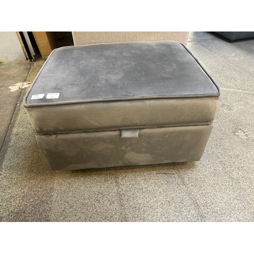 1495 - A Hoxton grey velvet ottoman footstool