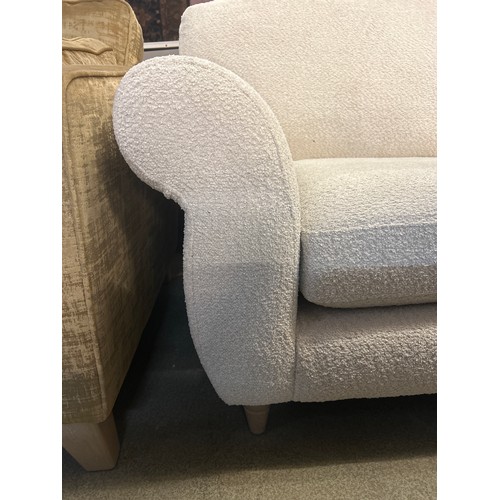 1512 - A cream Teddy bear fabric upholstered 2.5 seater sofa