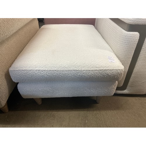 1512A - A white teddy bear fabric cushion topped footstool