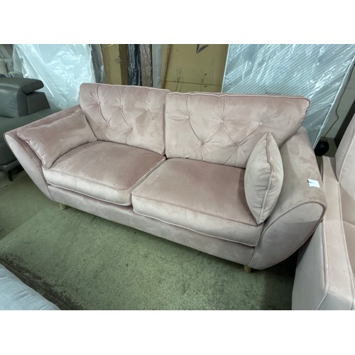 1535 - A Hoxton cherry blossom velvet three seater sofa