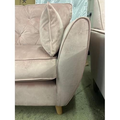 1535 - A Hoxton cherry blossom velvet three seater sofa