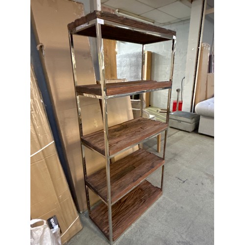 1579 - A railway sleeper shelving unit - damaged * this lot is subject to VAT