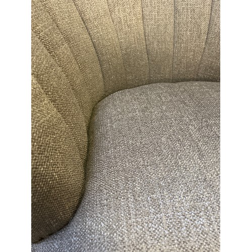 1514A - A champagne textured weave upholstered shell back side chair, damaged legs