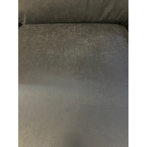 1628A - A charcoal vegan leather upholstered two seater sofa (damaged)