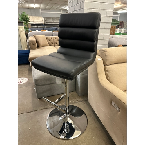 1313 - Bayside Furnishings Black Bonded Leather Gas lift Barstool