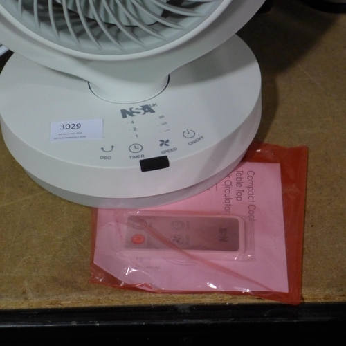 3029 - Nsa Compact Air Circulator with Remote  (310-85) * This lot is subject to VAT