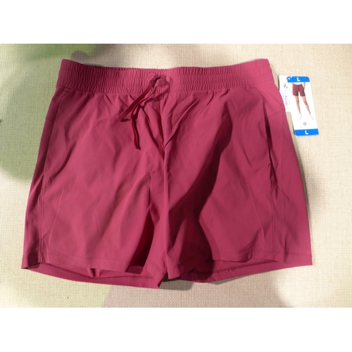 3054 - Five pairs of women's cherry pink Tuff Athletics shorts - size L * this lot is subject to VAT