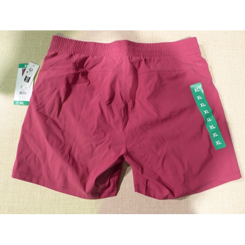 3055 - Five pairs of women's cherry pink Tuff Athletics shorts - size XL * this lot is subject to VAT