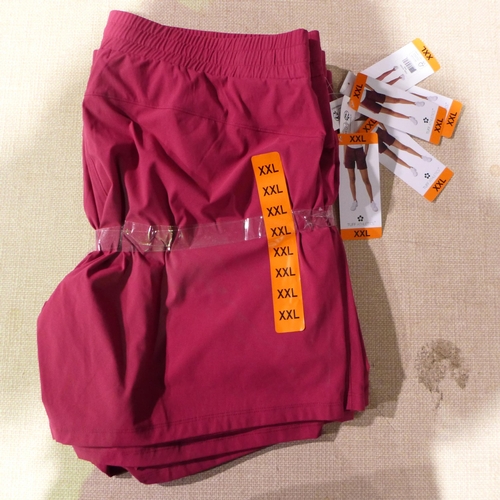 3057 - Five pairs of women's cherry pink Tuff Athletics shorts - size XXL * this lot is subject to VAT