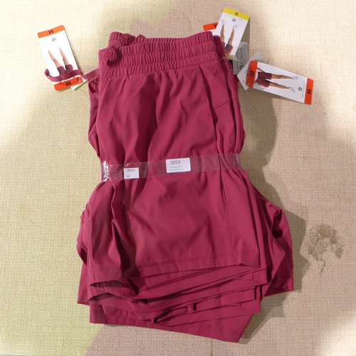 3059 - Five pairs of women's cherry pink Tuff Athletics shorts - mixed size * this lot is subject to VAT