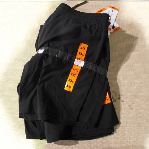 3066 - Five pairs of women's black Tuff Athletics shorts - size XXL * this lot is subject to VAT