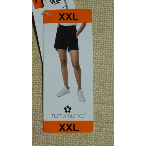 3066 - Five pairs of women's black Tuff Athletics shorts - size XXL * this lot is subject to VAT