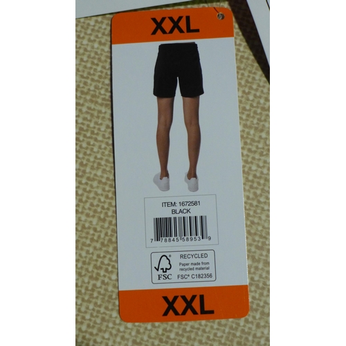 3066 - Five pairs of women's black Tuff Athletics shorts - size XXL * this lot is subject to VAT