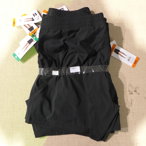 3067 - Five pairs of women's black Tuff Athletics shorts - mixed size * this lot is subject to VAT