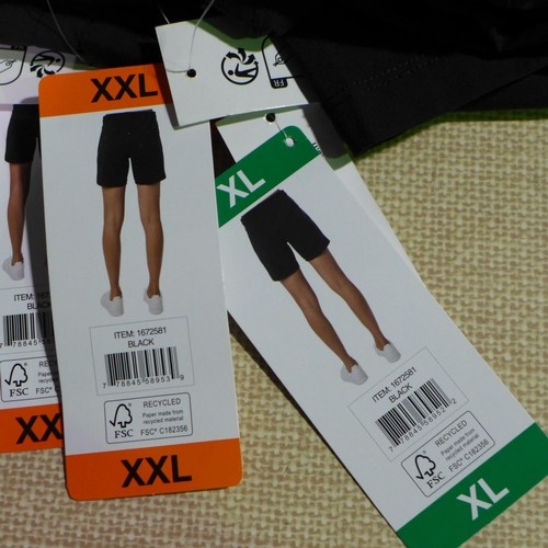 3067 - Five pairs of women's black Tuff Athletics shorts - mixed size * this lot is subject to VAT