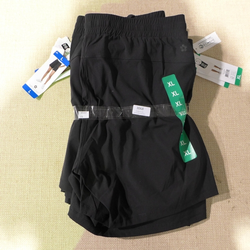 3068 - Five pairs of women's black Tuff Athletics shorts - mixed size * this lot is subject to VAT