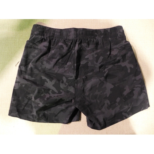 3069 - Five pairs of women's black and grey camo Tuff Athletics shorts - size M * this lot is subject to VA... 