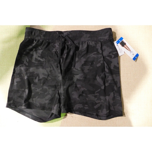 3071 - Five pairs of women's black and grey camo Tuff Athletics shorts - size L * this lot is subject to VA... 