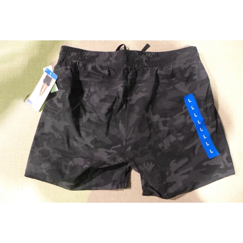 3071 - Five pairs of women's black and grey camo Tuff Athletics shorts - size L * this lot is subject to VA... 