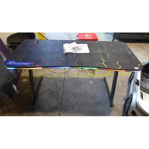 3080 - Xrocker Rgb Pulsar Led Lights Gaming Desk, Original RRP £109.99 + vat   (309-210)   * This lot is su... 