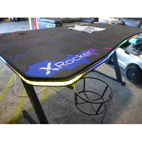 3080 - Xrocker Rgb Pulsar Led Lights Gaming Desk, Original RRP £109.99 + vat   (309-210)   * This lot is su... 