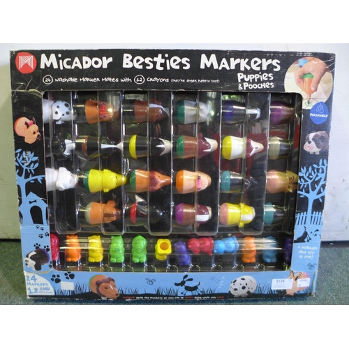 3124 - Micador Besties markers - 24 washable markers plus 12 crayons - Puppies and Pooches (Incomplete)