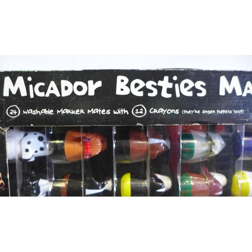 3124 - Micador Besties markers - 24 washable markers plus 12 crayons - Puppies and Pooches (Incomplete)