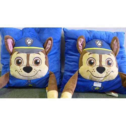 3145 - Two Nickelodeon 3D Paw Patrol cushions