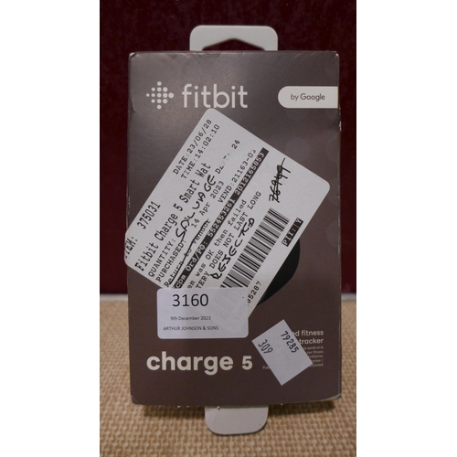 3160 - Fitbit Charge 5 Black Activity Band  (309-241)   * This lot is subject to vat