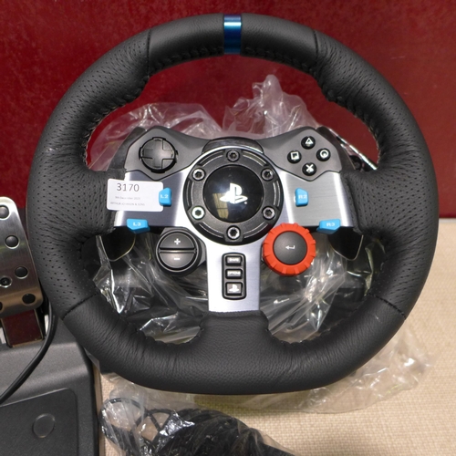 3170 - Logitech G29 Driving Force Steering Wheel - For Ps5/Ps4 & Pc   , Original RRP £199.99 + vat         ... 