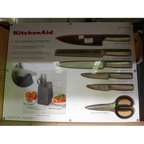 3173 - KitchenAid German Stainless Steel Knife Set (In Display Case)  (309-250)   * This lot is subject to ... 