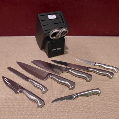 3227 - Sabatier Stainless Steel Knives & Block (310-153) * This lot is subject to VAT