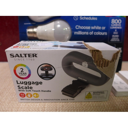 3229 - Feit Led Smart A60 Wi-Fi Bulbs and Salter Digital Luggage Scale (310-144,149) * This lot is subject ... 