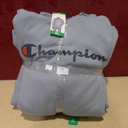 3241 - Six pale blue men's Champion hoodies - size XL