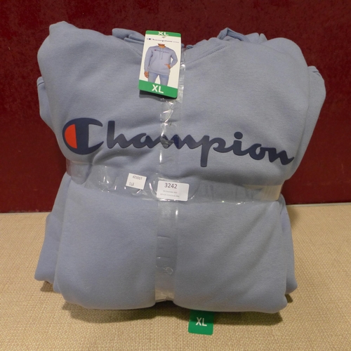 3242 - Six pale blue men's Champion hoodies - size XL