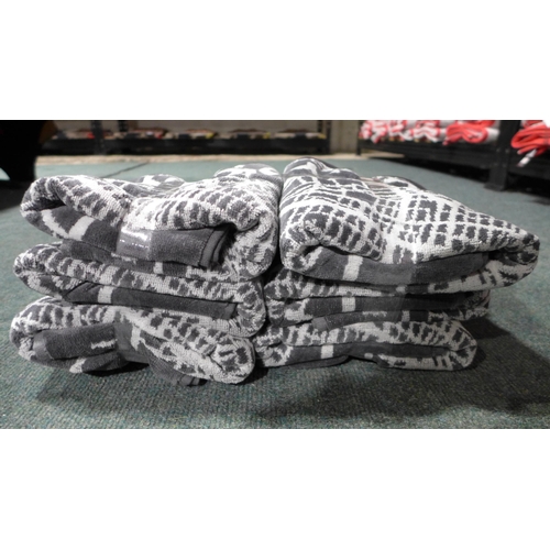 3285 - Set of six dark grey DKNY City Map hand towels * this lot is subject to VAT