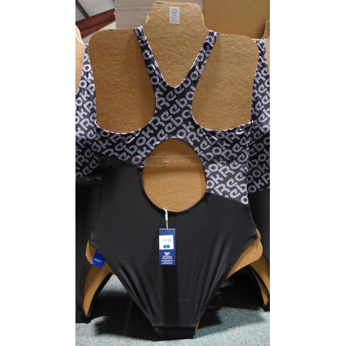 3322 - Five black and white Reebok swimming costumes - size L * this lot is subject to VAT