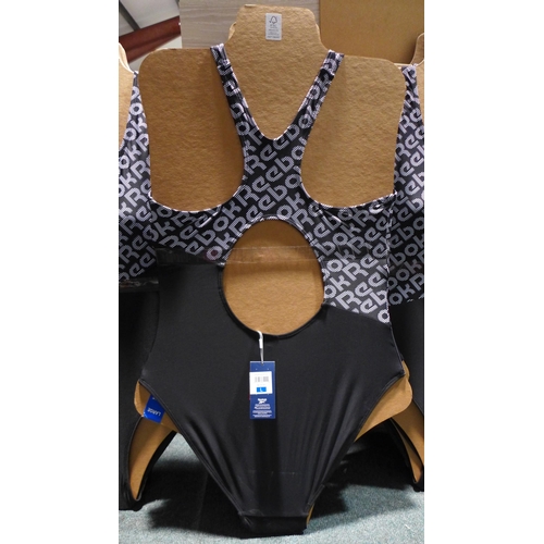 3325 - Five black and white Reebok swimming costumes - size L * this lot is subject to VAT