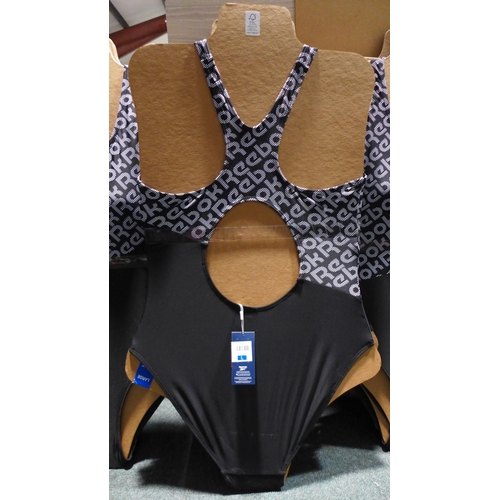 3326 - Five black and white Reebok swimming costumes - size L * this lot is subject to VAT