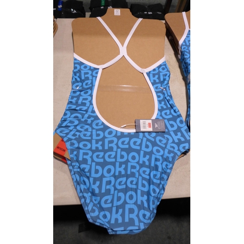 3327 - Five blue Reebok swimming costumes - size M * this lot is subject to VAT