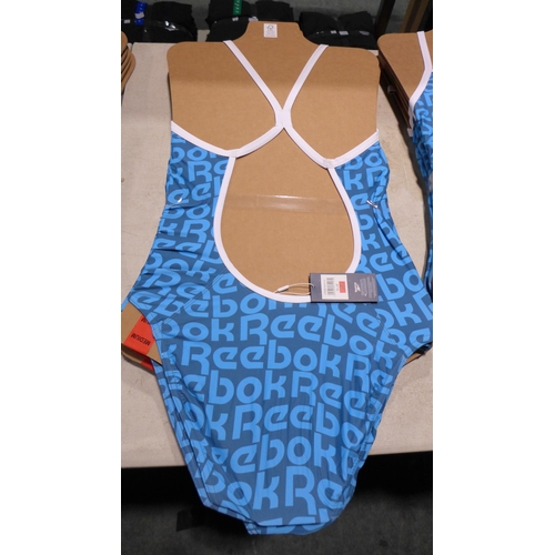 3328 - Five blue Reebok swimming costumes - size M * this lot is subject to VAT