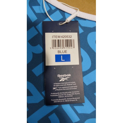 3329 - Five blue Reebok swimming costumes - size L * this lot is subject to VAT